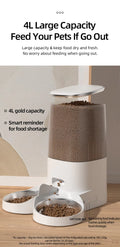 Snout Goods ROJECO Automatic WiFi Pet Feeder – Double Bowl 4L